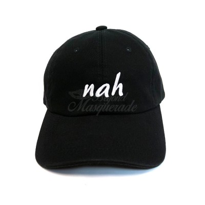 BLACK Embroidery 'nah' Dad Hat Baseball Cap Unconstructed   eb-41226728